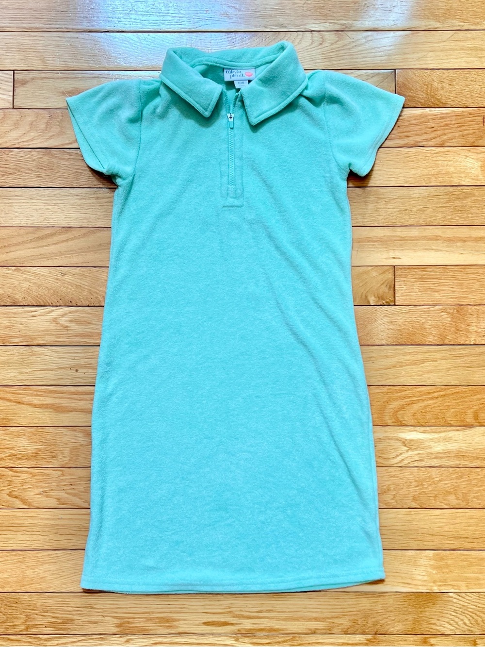 💚Size 12 Colorful Planet Teen Terry Swim Cover-Up Dress in mint green!